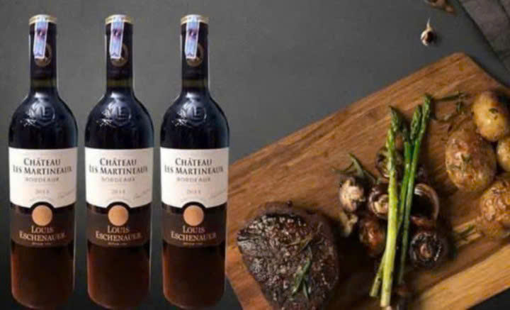 Dung chuan vi voi Chateau Les Martineaux Bordeaux 750ml