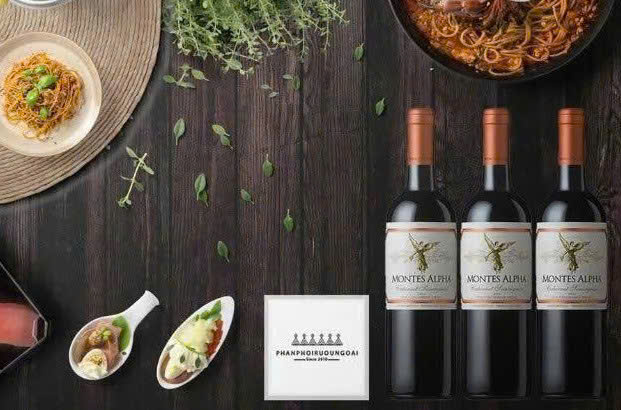 Dung dieu voi vang chile montes alpha cabernet sauvignon 750ml