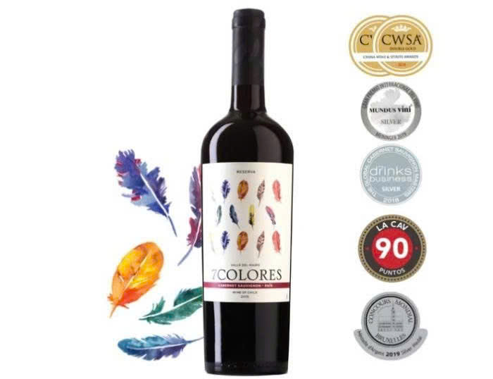Giai thuong cho 7colores reserva cabernet sauvignon pais