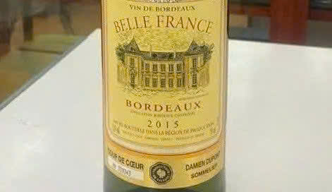 Nhan hieu belle france bordeaux trang 750 ml Phap