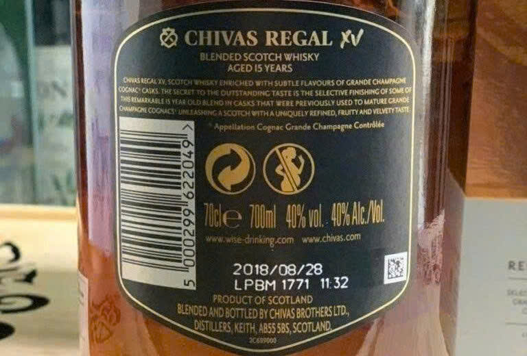 Nhan sau chai chivas 15 Chivas XV
