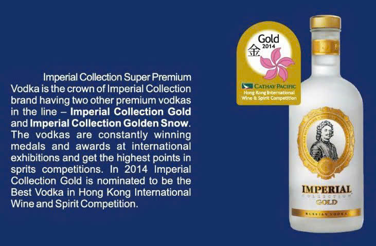 Quang cao Imperial Collection Golden Snow vodka