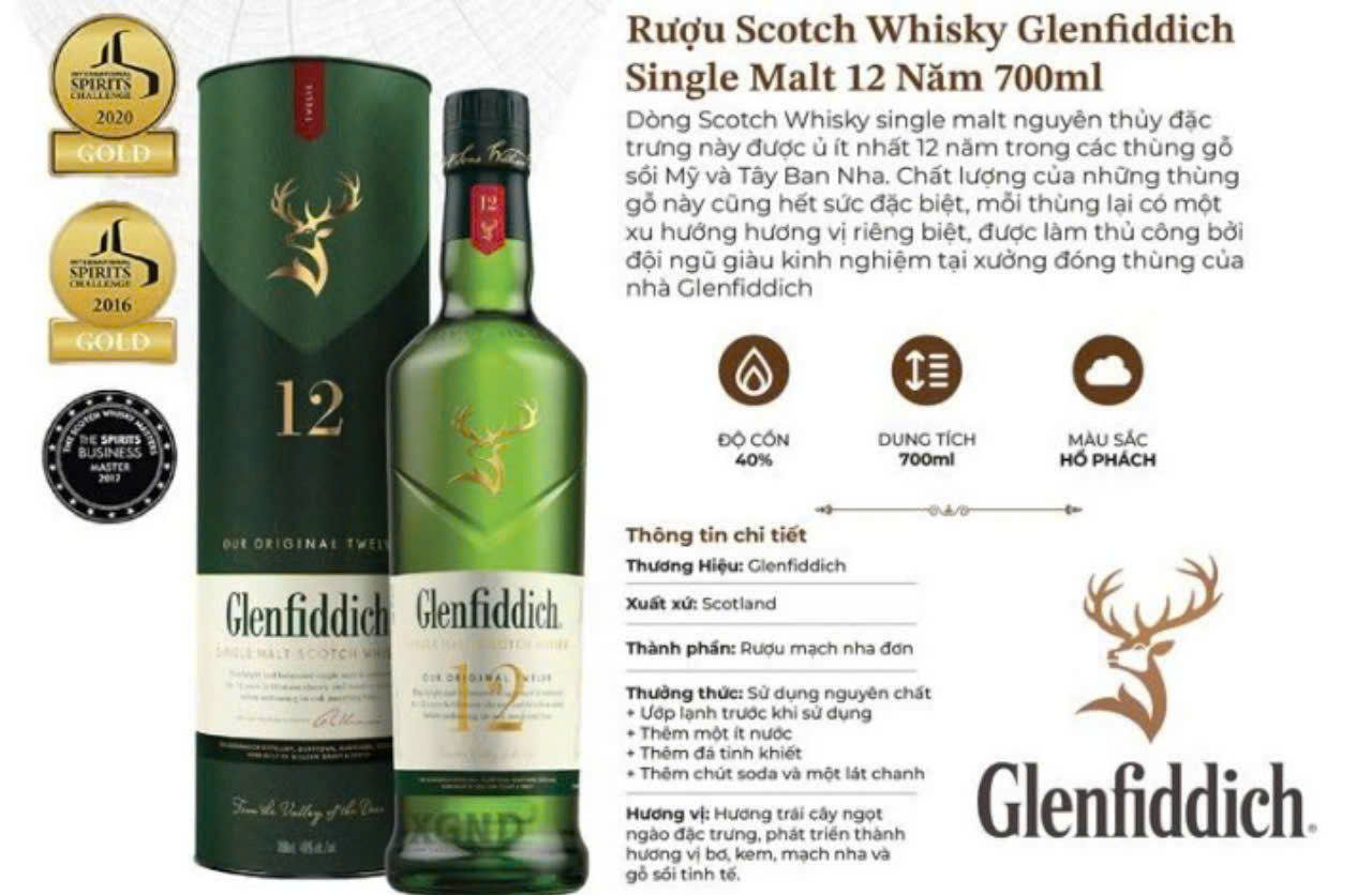 Ruou Glenfiddich 12 nam gia re