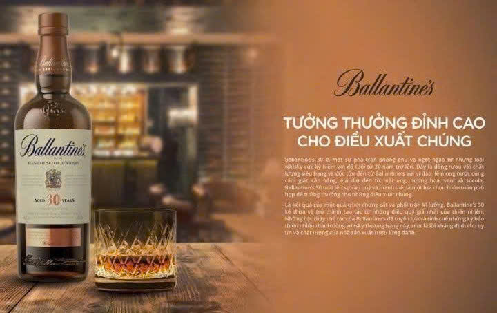 Thuong thuc ruou Ballantines 30