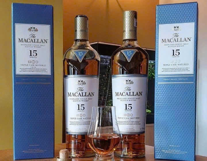 Trung bay Macallan 15 YO Triple Cask 700 ml