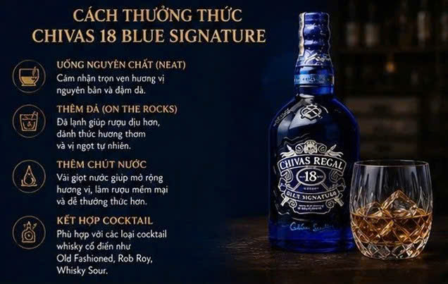 cach thuong thuc chivas 18 blue signature 700 ml