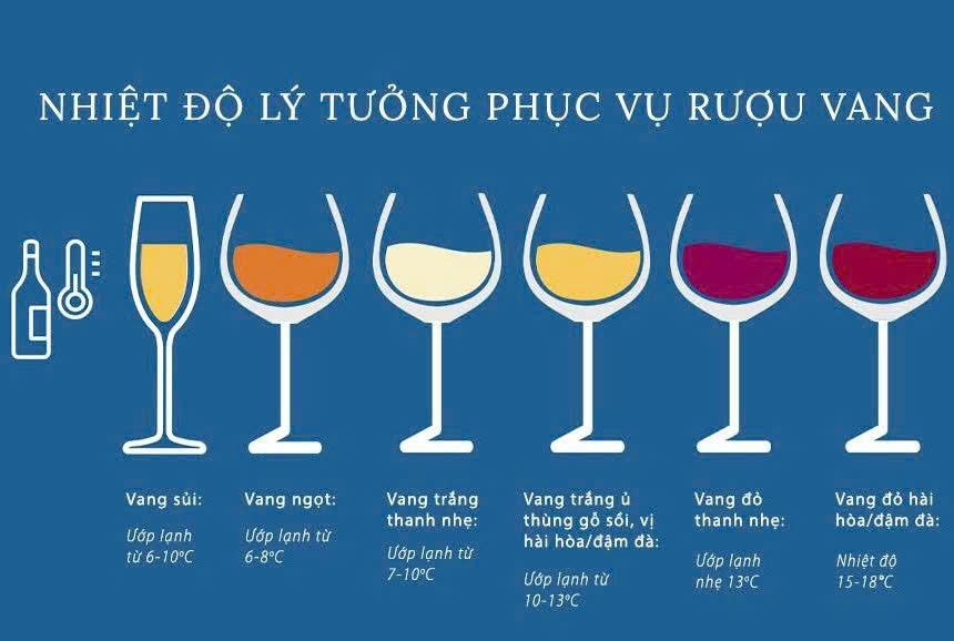 nhiet do ly tuong de phuc vu cac loai ruou vang