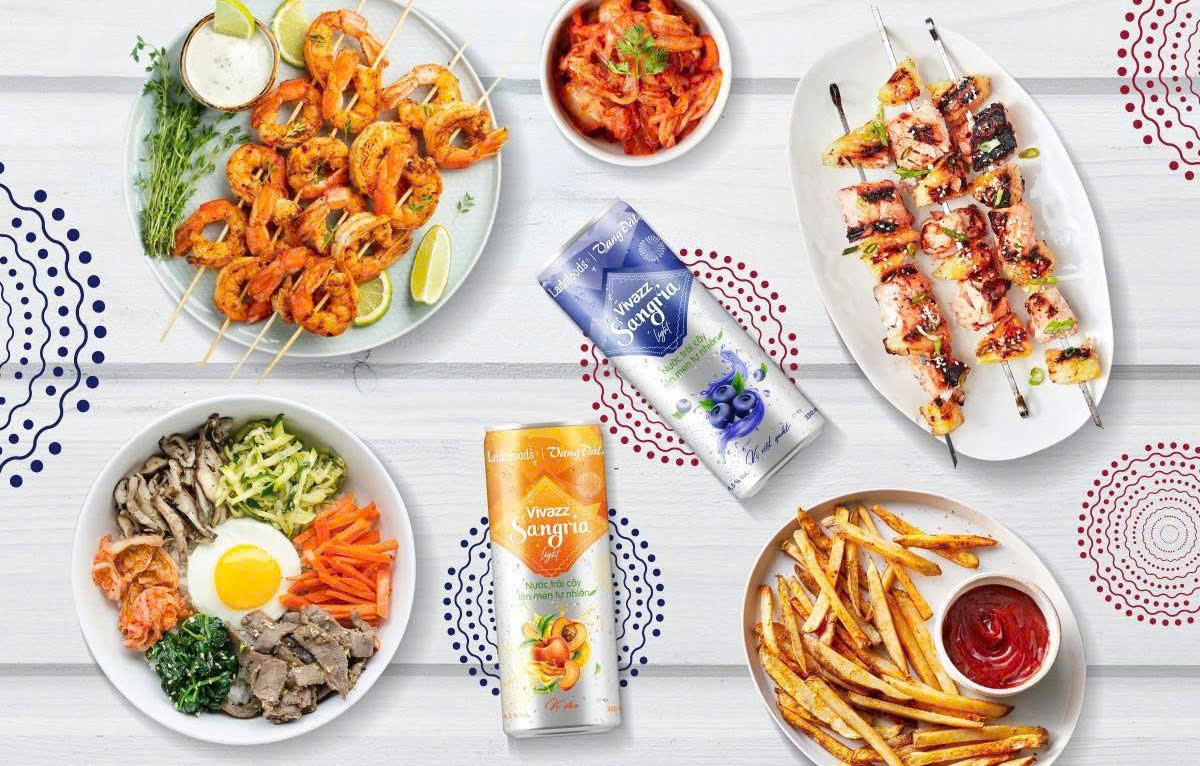 thuong thuc vivazz sangria dao viet quat LADOFOODS